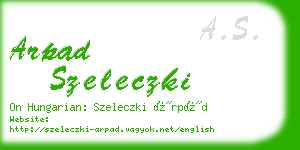 arpad szeleczki business card